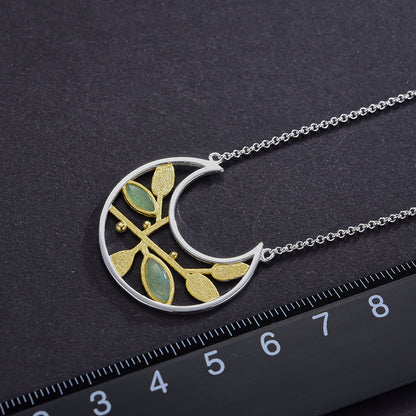 Crescent Moon Aventurine Necklace