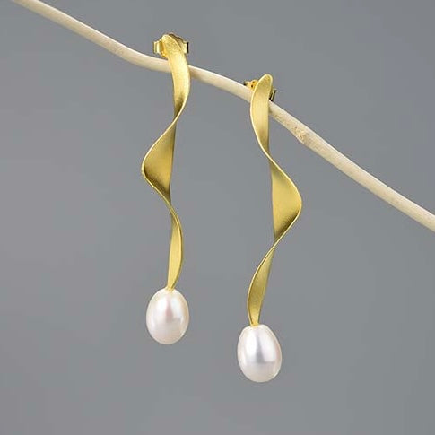 Elegant Spiral Drop Earrings