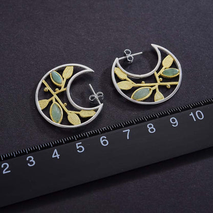 Crescent Moon Aventurine Earrings