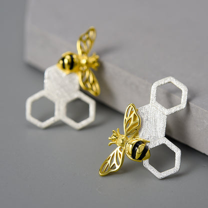 Bee and Honey Comb Earrings