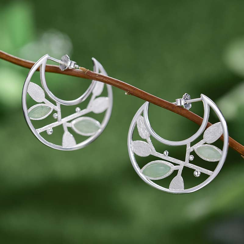 Crescent Moon Aventurine Earrings