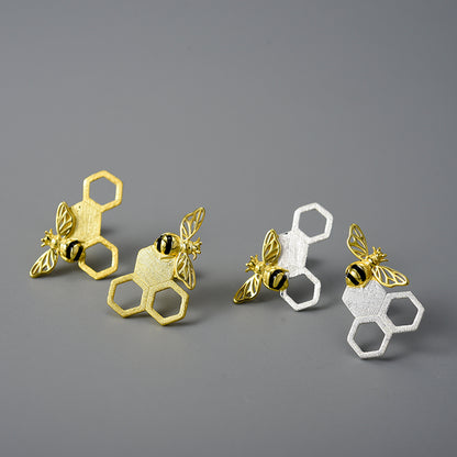 Bee and Honey Comb Earrings