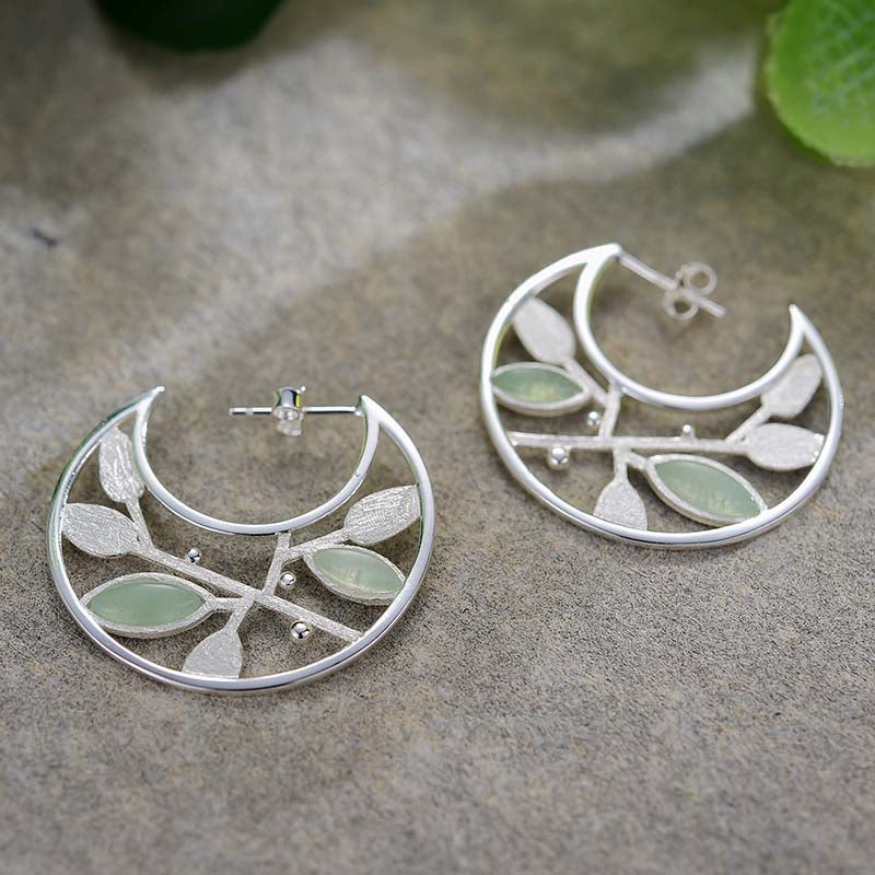 Crescent Moon Aventurine Earrings