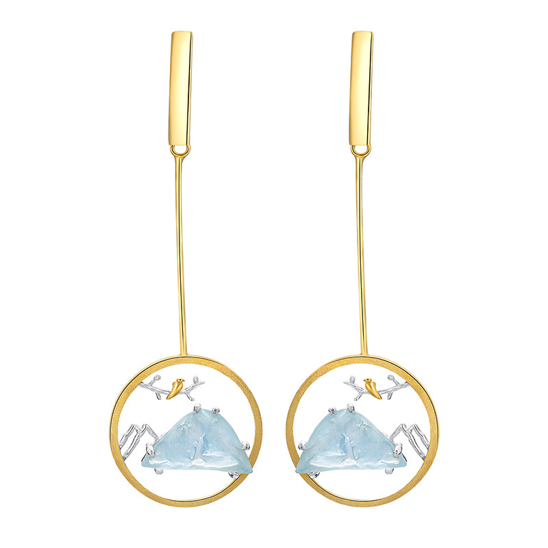 Aquamarine Mountain Earrings