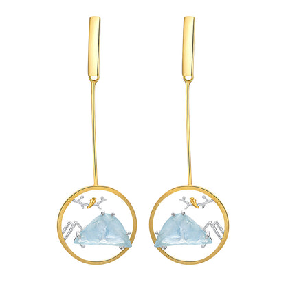 Aquamarine Mountain Earrings