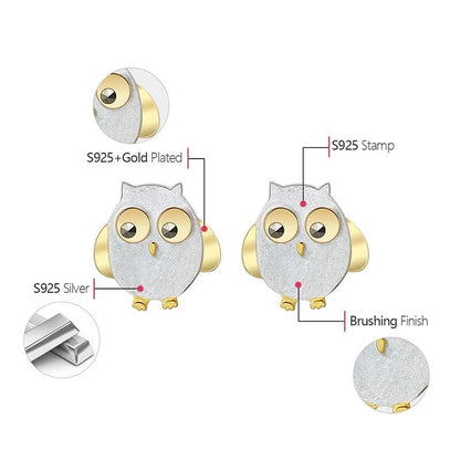 Little Owl Stud Earrings