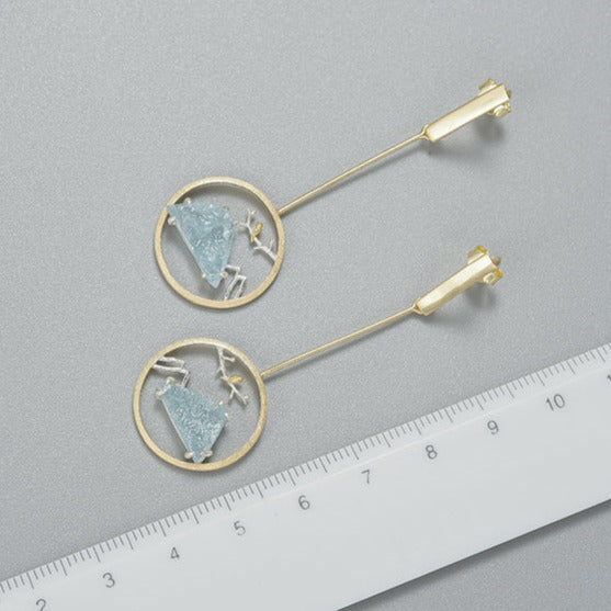 Aquamarine Mountain Earrings