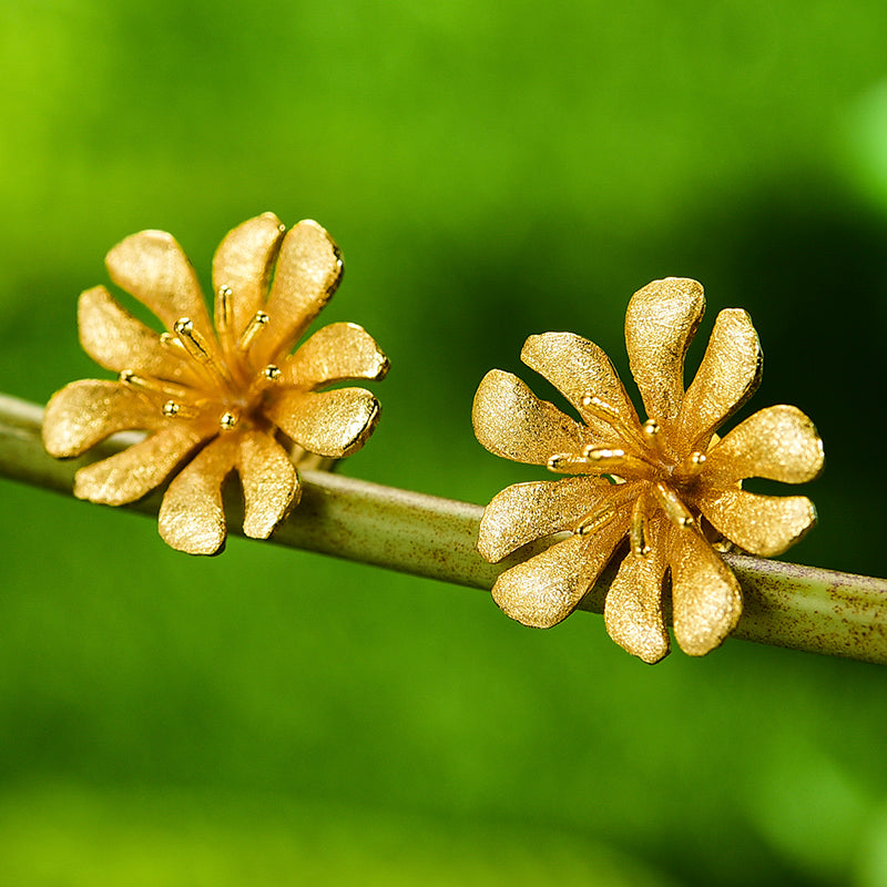 10 Petal Flower Earrings