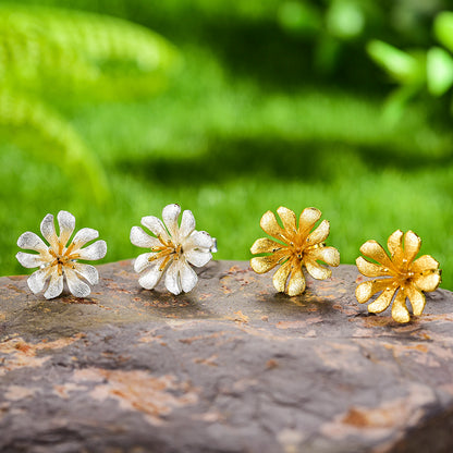 10 Petal Flower Earrings