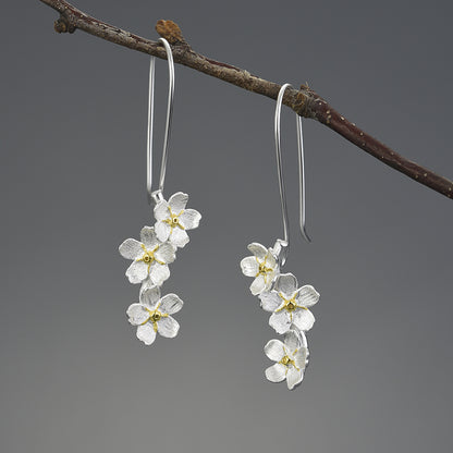 Triple Flower Dangle Earrings