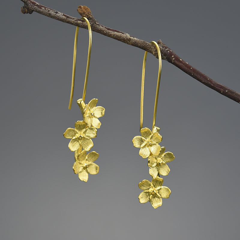 Triple Flower Dangle Earrings