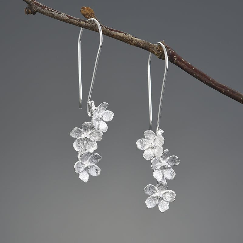 Triple Flower Dangle Earrings