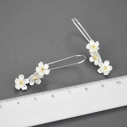 Triple Flower Dangle Earrings