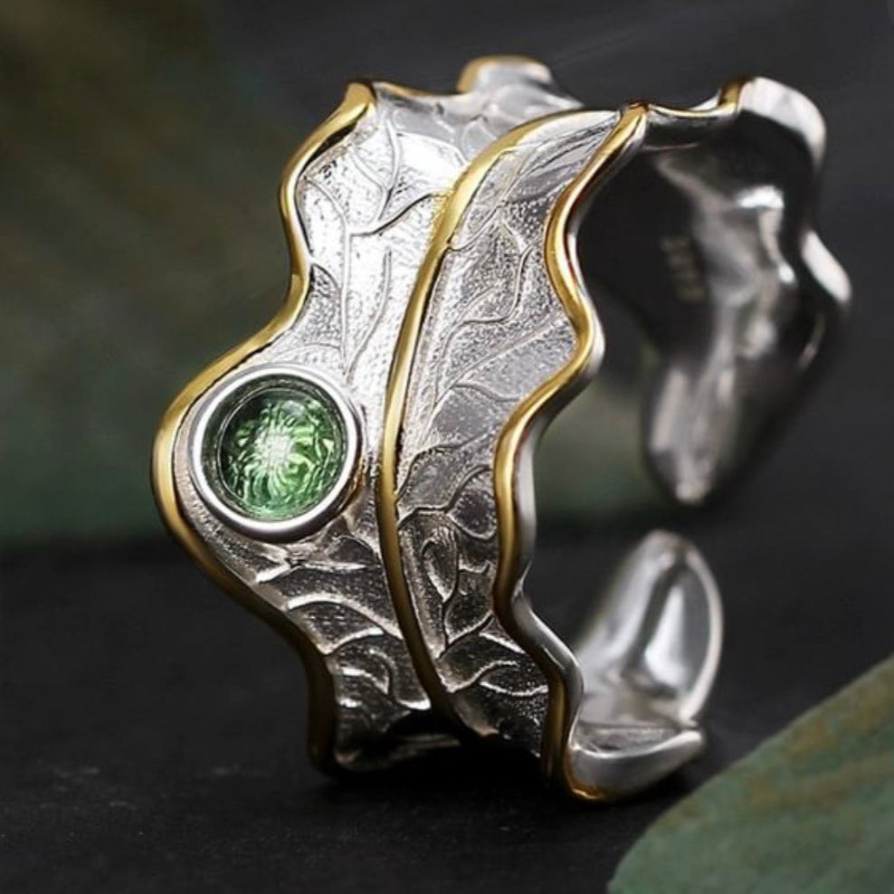 Tourmaline Leaf Ring - The Elements of Harmony