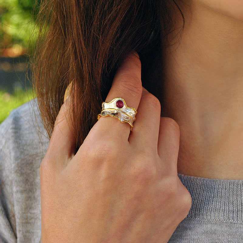 Tourmaline Leaf Ring