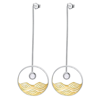 Moon Wave Necklace and Earrings Set