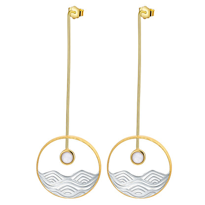 Moon Wave Necklace and Earrings Set