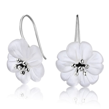 White Crystal Flower Earrings - The Elements of Harmony