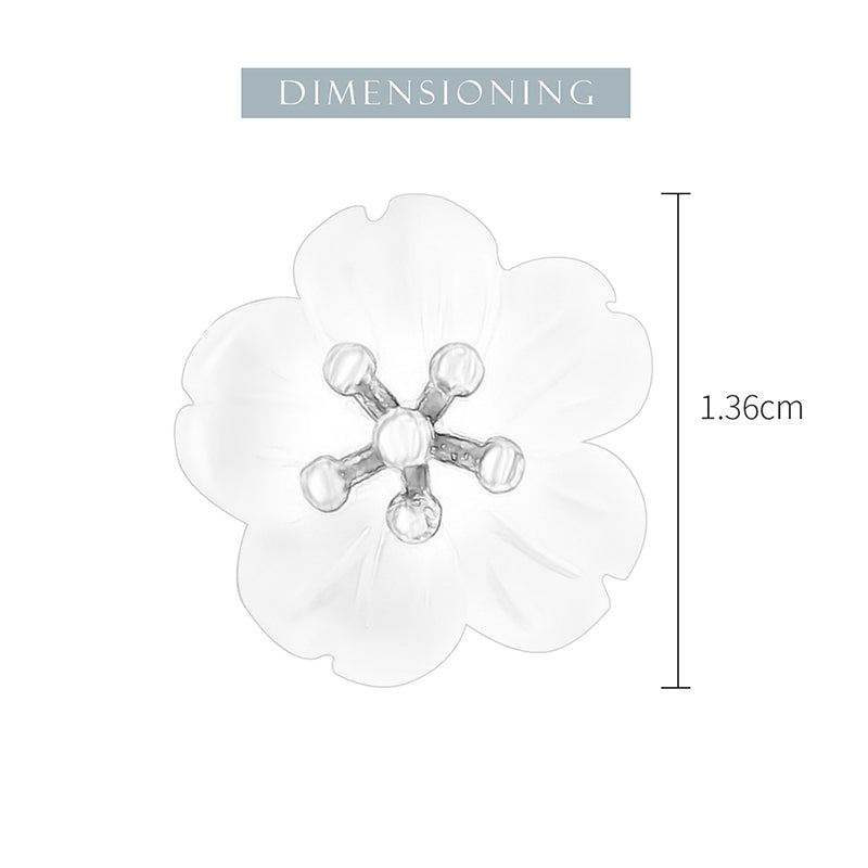 White Crystal Flower Earrings