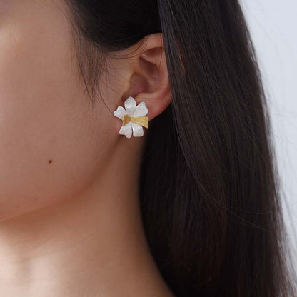 Abstract Flower Stud Earrings