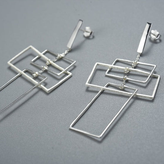 Geometric Rectangular Earrings