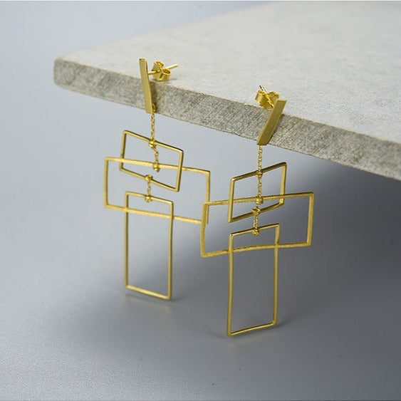 Geometric Rectangular Earrings